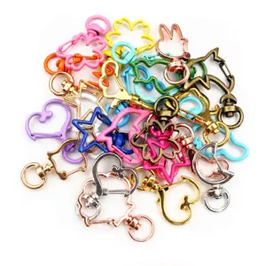 10pcs Random Mixed Snap Hook Trigger Clips Buckles For Keychain Lobster Clasp Hooks for Necklace Key Ring Clasp Jewelry Supplies