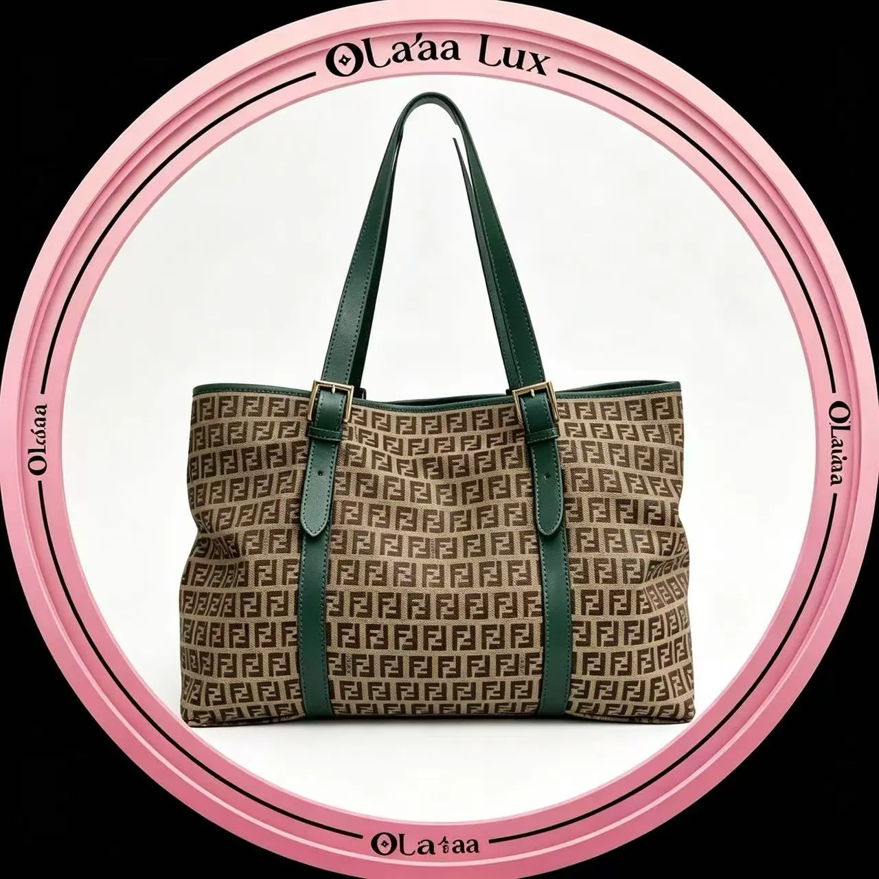 Pre-owned FENDI FF CANVAS TOTE BAG C19493096141