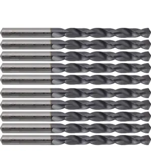 Solid Carbide Drill Bits, Jobber Length, 3/16" Drill Diameter, 118° Point Angle, TiAlN Coated