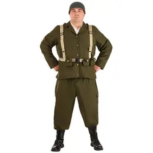 Men's Plus Size Deluxe WW2 Soldier Costume