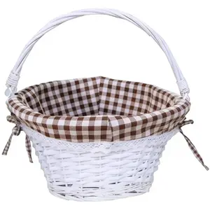 Easter Basket, Nature Easter Baskets for , Large Wicker Easter Basket Empty with Handle, Basket Tags, Woven Rope Egg Easter Baskets for Boys Girls   , picnic basket