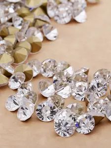 20pcs Glass Colorful Crystal Drills Round Sharp Bottom Nail Art Decorations DIY Jewelry Making Materials