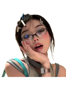 Y2K Retro Oval Square Glasses, Colorful Small Frame, Women's Anti Blue Light Computer Glasses, Vintage Eyeglasses for Fashionable Look