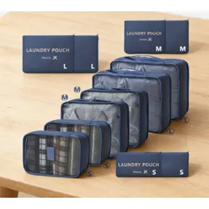 Travel storage bags, suitable for organizing suitcases, with zippered inner pockets, heavy-duty luggage organizers, and compartments for shoes, toiletries and laundry
