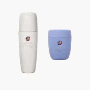 Tatcha Hydrating Skincare Kit, The Gentle Kyoto Cleanse: The Camellia Cleansing Oil + The Rice Polish Gentle Exfoliator