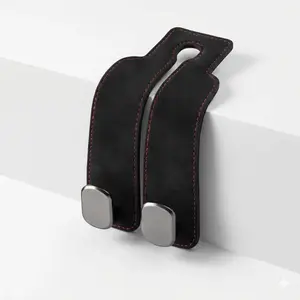 Luxury Leather Car Headrest Hook for Purses and Bags - Double Hook Seat Back Organizer