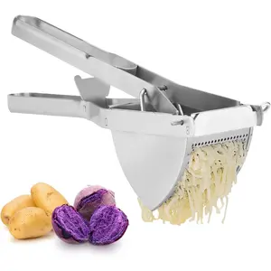 Potato Ricer, Heavy Duty Potato Masher and Ricer Kitchen Tool,Stainless Steel Potato Shredder for Smooth and Fluffy Mashed Potatoes, Puree, Fruit Juice