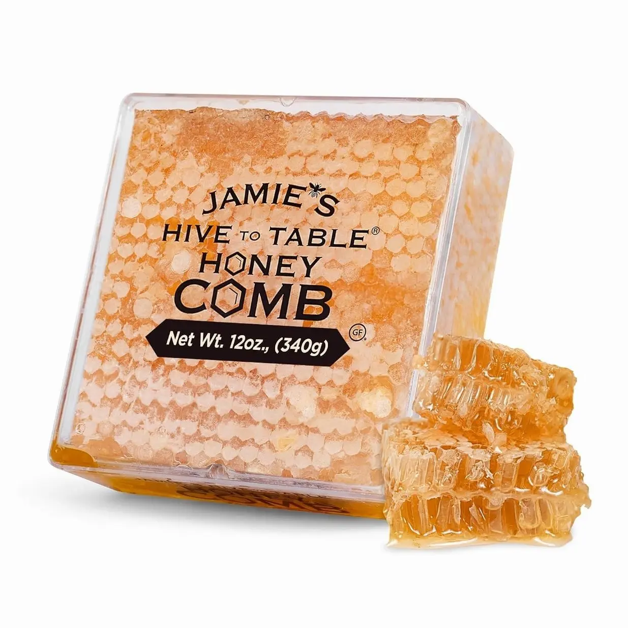 Jamie's Hive To Table 100% Raw Honeycomb, 12 Oz – All-Natural Pure Georgia Honeycomb, No Additives or Preservatives, Non-GMO