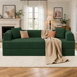 Modern Convertible Sleeper Sofa Bed with Cylindrical Pillow,  Multifunctional Folding Mattress Couch, Floor Sofa Lounge Couch for Living Room Bedroom Lounge Studio Luxanimarion
