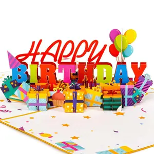 Paper Love Colorful Birthday Pop Up Cards – 3D Birthday Greeting Card with Different Designs, Handcrafted Laser Cut Card, Premium Keepsake Gift for Friends & Family