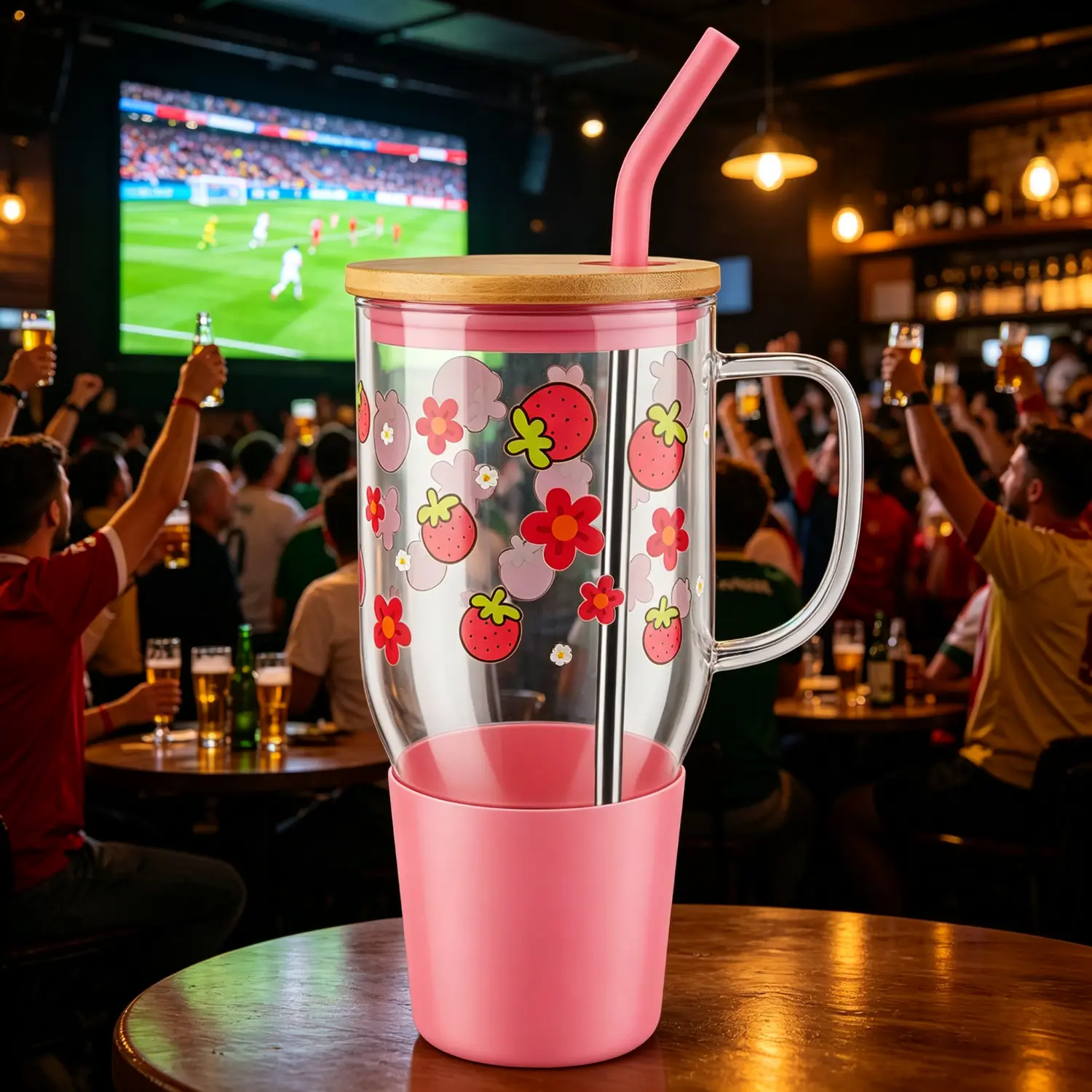 Glug 40oz Tumbler with Handle - Aesthetic Glass Cup with Lid & Straw for Lady Beverage ,Washable Reusable Water Bottle & Stylish Holiday Mug, Premium Drinkware 2026 Spring Mother's Day Gift Girls for Women Portable