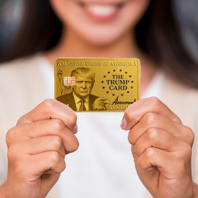 Trump 5 Million Dollar Gold Card - Card Stickers - 4 Card Skins for Credit, Debit & Other Cards - Air Release Channels, No Impact on Card Use