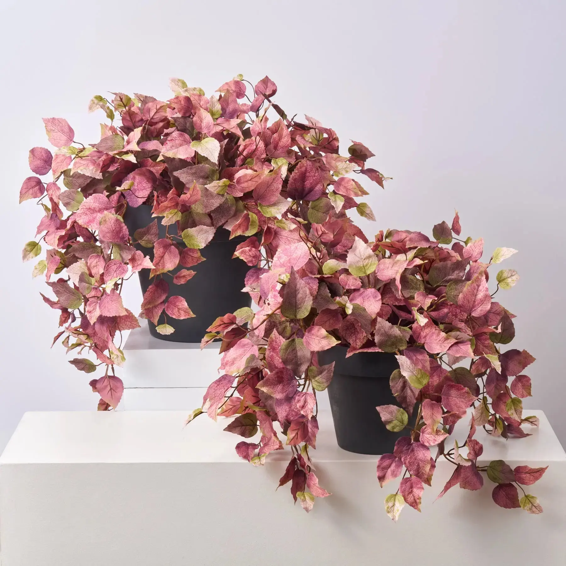 Realistic Mauve Green Aspen Leaf Fall Foliage Vine Potted Outdoor Urn Filler Arrangement - Available in 2 Sizes