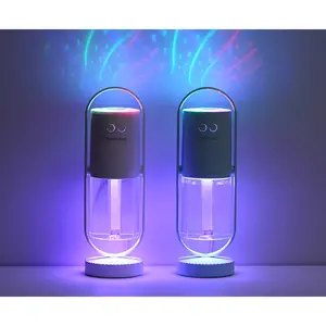 Magic Shadow USB Air Humidifier & Night Light - Ultrasonic Mist Maker, 200ML Mini Air Purifier for Home & Car, 5-Hour Runtime, Data Cable Included