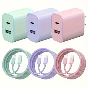 JOZASHON for iPhone 15/16 20W Dual Port Fast Charger Block with 6FT Cable for iPhone 15/16 Series iPad Samsung & More Smartphone Electronic Cellphone Charging Lightning