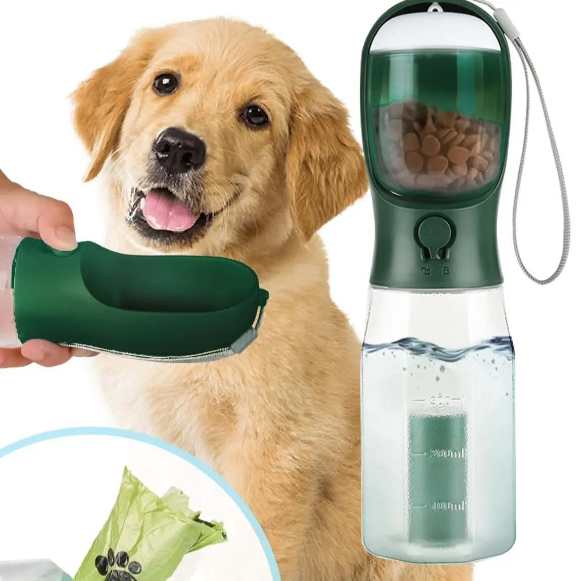 3in1 Pet Water Bottle Green