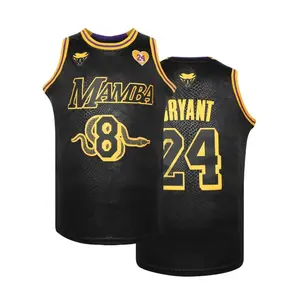 Men's Contrast Print Basketball Jersey # 8/24 Embroidered Basketball Jersey - Breathable & Stretchy Sleeveless Sports Uniform for Training, Competition & Parties - Polyester - For Basketball Players