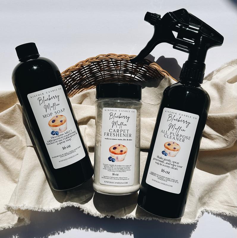 All-Purpose Cleaner, Mop Soap & Carpet Freshener Bundle – Cozy Aesthetic Whole Home Cleaning Set – Luxury, Bakery & Fresh Year-Round Scents – Multi-Surface Degreasing Spray, Floor Cleaner & Odor Eliminator