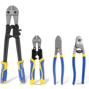 4Pcs Bolt Cutter Pliers Set, Heavy Duty Bolt Cutters with 14" Bolt Cutter, 8" Wire Cable Cutter, Mini 8" Bolt Cutter for Cutting Locks, Steel Wire, Barbed Wire, Chains