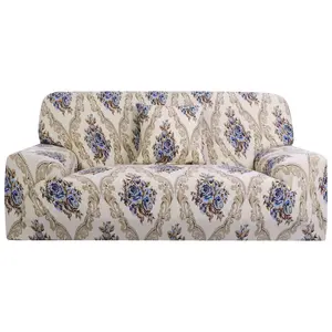 Unique Bargains Stretch Sofa Cover Printed Couch Slipcovers for Sofas Love Seat Armchair Universal Elastic Furniture  with One Pillowcase, Large