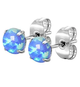 Blue Opalite Prong Set Earrings
