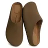 EVELLYHOOTD Women's French Style Genuine Suede barefoot Slip on Round Toe Cork Footbed Clogs Fashion Suede Potato Shoes Outdoor Vintage Comfort Walking Shoes Slippers Classic Footwear