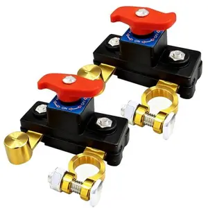 2PCS Car Battery Power Cut-Off Switch Breaker, Stable Transmission High Conductivity Pure Copper Disconnect Switch, Smart Car Battery Disconnect Switch for Boat Rv Car Truck Supplies (Includes 2 gaskets)