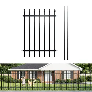 Decorative Black Metal Garden Fence — 36" High x 28" Wide (Set of 5 Panels; Total Length: 11.6 ft); Foldable Metal Border Fencing suitable for flower beds, yard landscaping, pet enclosures, and animal barriers.