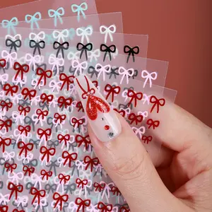 Bow & Star Pattern Nail Art Sticker (4 Sheets), Self Adhesive Nail Decoration Sticker, DIY Nail Art Decals for Women & Girls, Nail Adhesive Stickers
