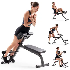 SUNNY Adjustable Roman Chair Hyper Extension Bench Home Gym Machine for Back Extension Core Glute Lower Back Ab Training Foldable Adjustable Strength Exercise Equipment with Heavy Duty Frame for Home Gym Workout Fitness Bodyweight Training Multi-Function