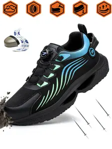 Safety Shoes Eu Standard Steel Toe Anti-Puncture Breathable Lightweight Sole Suitable for Daily Work Construction Mover Sizes 38-48 Casual Sneaker Trainer Sports Shoes