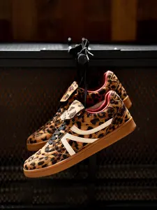 Women's Fashion Colorblock Leopard Print & Solid Color Lace Up Low Top Sneakers, Casual Comfortable Sports Shoes for Daily Wear, Female All-match Round Toe Shoes for Fall & Winter