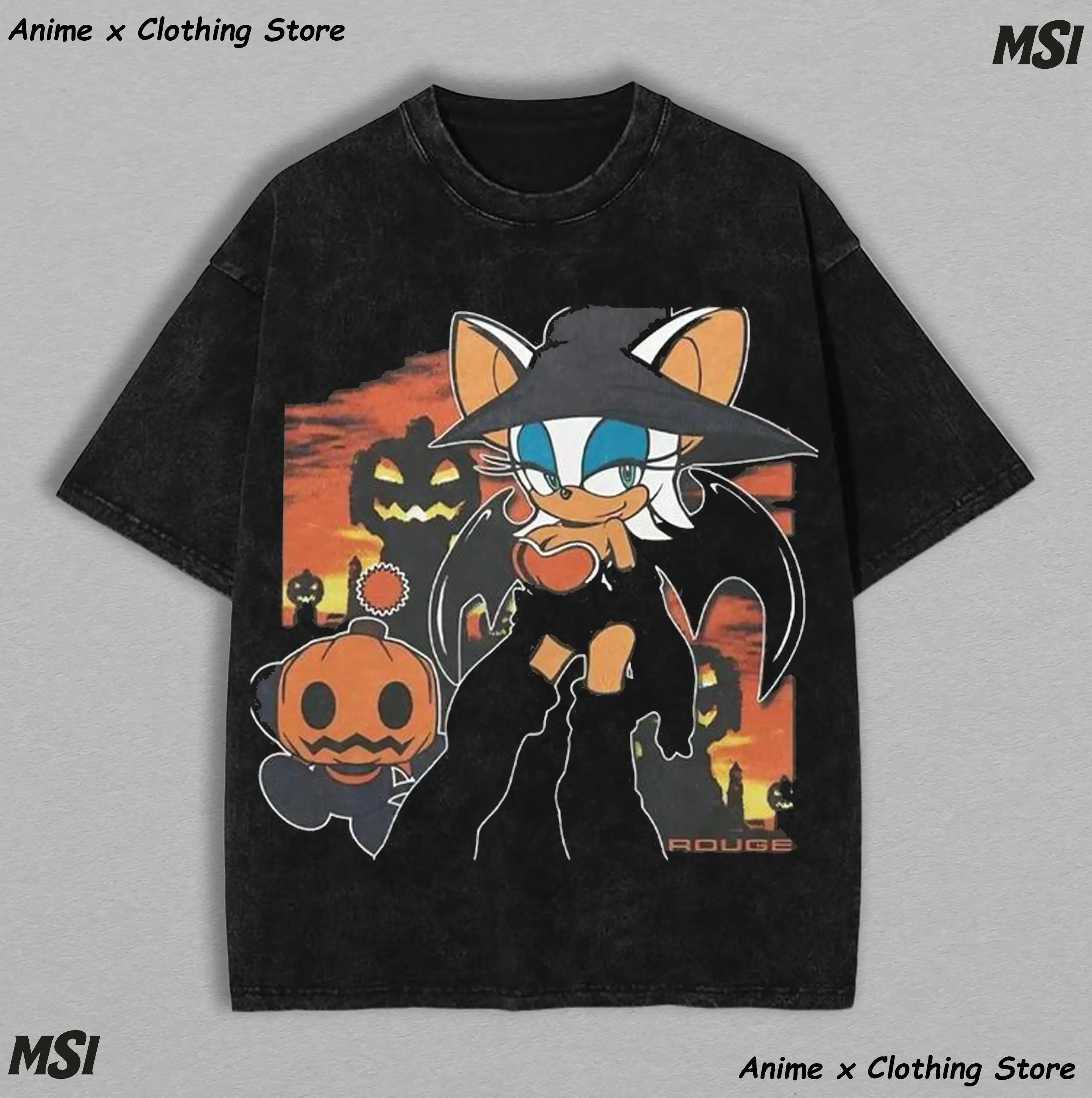 [OtakuRift] x Rouge The Bat Sonic The Hedgehog Pumpkin Chao Halloween T Shirt, Classic Fashion, Fits Every Occasion, Cozy Fit, Perfect for Any