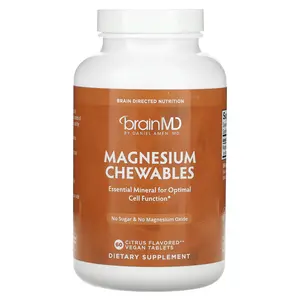 BrainMD Magnesium Chewables, Citrus, 60 Vegan Tablets (150 mg per Tablet)