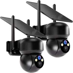 4K Cameras for Home Security - 4G LTE Cellular Security Cameras Outdoor Solar/Battery Powered with Solar Panel, 360° Viewing, AI Human Detection, Color Night Vision (SIM Card Included Data Refill is Required)