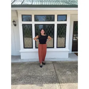 Harvest Linen Maxi Skirt in Rust