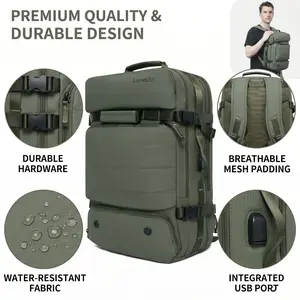 Large Capacity Travel Backpack – Durable Carry-On Luggage with Laptop Compartment, Wet Pocket, USB Charging Port for Business & Outdoor Use