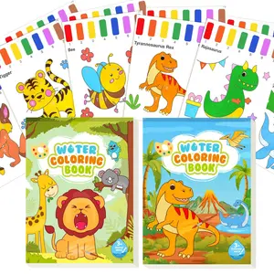 Colouring Book for Children - 2 Pcs Water Painting Books for Kids Arts and Crafts Water Colouring Book 3 4 5 6 7 8 Year Old Boy Girl Gifts (Animals & Dinosaurs/Animals&Space/Dinosaurs&Space)