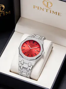 Men's casual quartz watch elegant calendar alloy strap fashionable business men's watch Business Fashion Watches