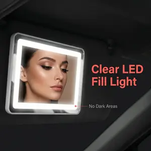 Car Sun Visor Makeup Mirror,3 LED Lights, LED Touch Screen Adjustable Brightness Auto Interior Makeup HD Mirror, Rechargeable Vanity Mirror,Mother's Day Gifts