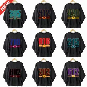 [Sale off 50%] All Team Area Code Black Sweatshirt, Custom Unisex Football Crewneck, Game Day Zip Code Crewneck, USA Sports Fan Apparel Gift - Menswear TBU
