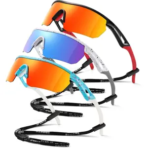 Youth Polarized Sports Sunglasses for Kids Boys Girls 3-12, UV Protection Baseball Softball Goggles, Lightweight Wrap Around Sun Glasses for Cycling Running