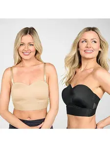 Rhonda Shear 2-pack Molded Cup Convertible Strapless Bra