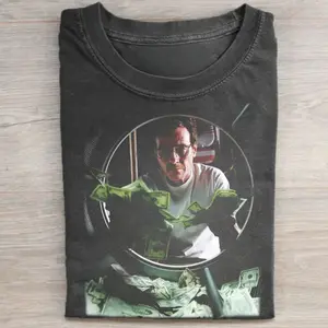 Vintage Graphic Short-Sleeve T-Shirt - Breaking Bad Walter White Money-Washing Iconic Scene, Jesse Pinkman Crew Neck Casual Streetwear Black Top, Shortsleeve