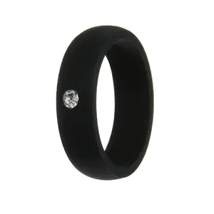 Inlaid Diamond Women's Silicone Ring Fashion Wedding Ring Set Silicone Ring Ring Women