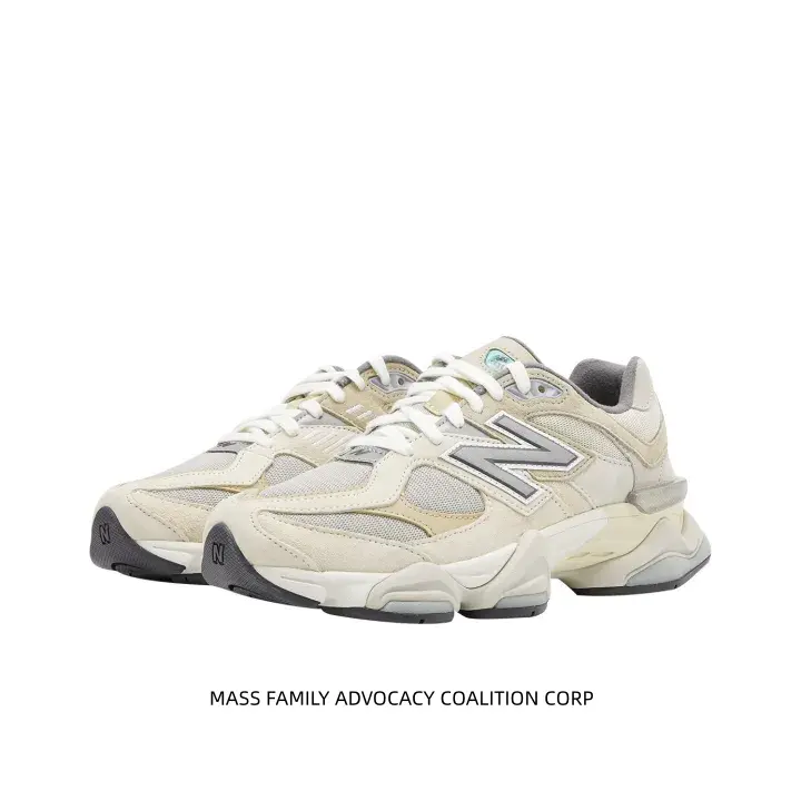 Cream off-white chunky sneakers with light grey mesh suede splicing, clean neutral tone matches minimalist daily outfits and casual streetwear easily