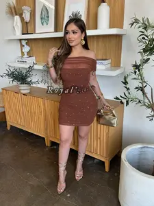 Kylie Mesh Mini Dress - Soft Stretch Fabric, Not See Through, Perfect Fit for Between Sizes