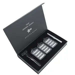 Samin's Arden - 5 Blades Men Shaving Razor with x13 Cartridges + Extra Bonus Rechargeable Trimmer (Premium Gift Box) Handle Kit # 2024 Steel Comfort