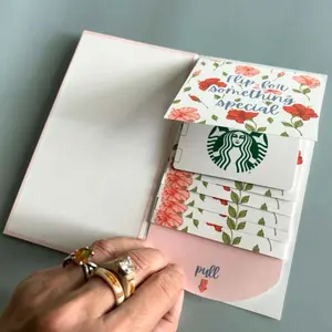 Any Occasion Hibiscus Gift Card holder Book Handmade card Teacher gift card book gift for Grandma Daughter college survival kit Cash Gift