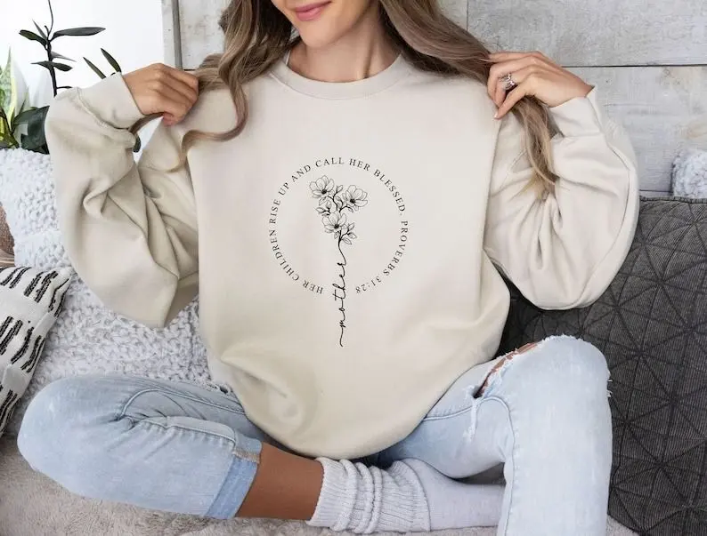 Her Children Rise Up And Call Her Blessed Sweatshirt, Blessed Mom Sweater, Proverbs Sweatshirt, Mothers Day Sweatshirt, Gift For Mom